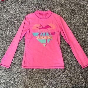Kids Pink Swim Shirt - Hello Sunshine